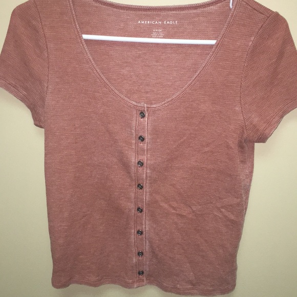 American Eagle Outfitters Tops - American Eagle mauve waffle top